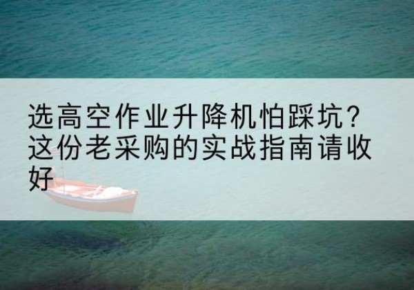 建阳高空作业升降机厂家推荐-选高空作业升降机怕踩坑？这份老采购的实战指南请收好